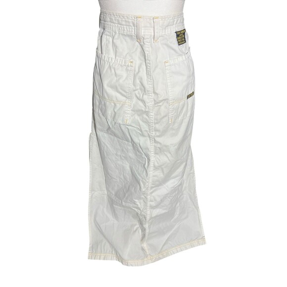 VTG Y2K Lucky Brand 100% COTTON Cargo Long Skirt Sz 12/31 Ivory Long Side Slit - Picture 6 of 16